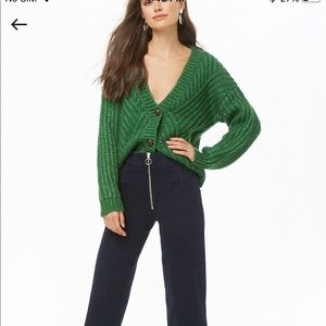 Chunky knit button down sweater